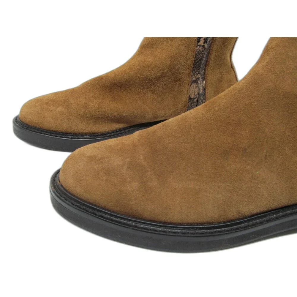 Donald J. Pliner Womens Brown Suede Double Side Zippers Ankle Boots Size US 8.5